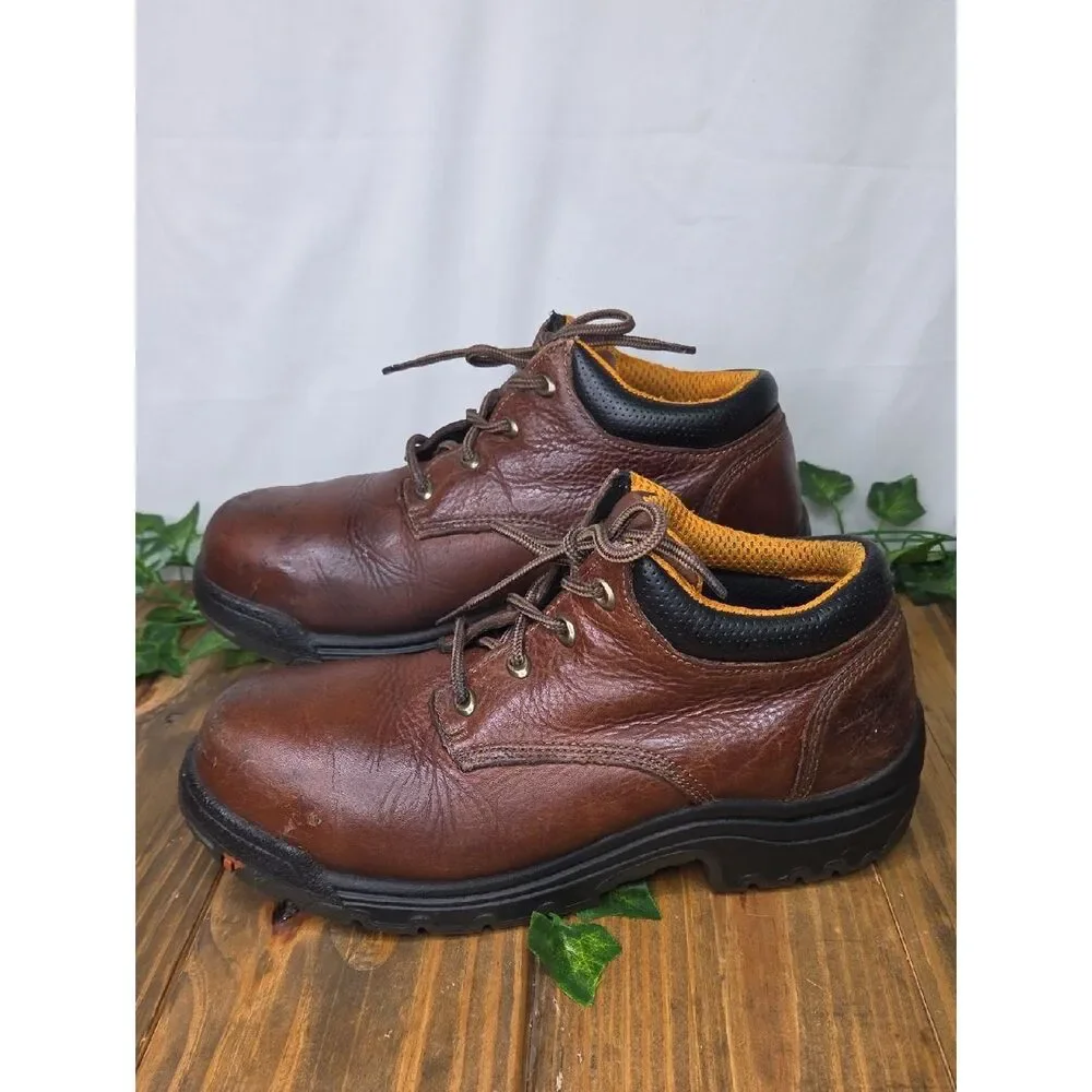Timberland. Men's Brown Leather Work Boots. Steel Toe. Slip & Oil Resistant. 9.5